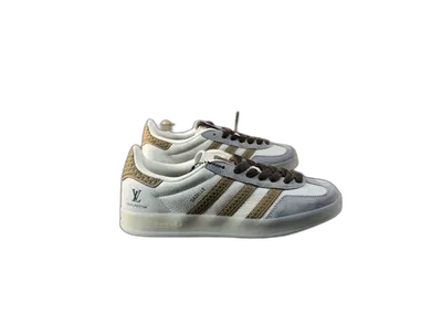 Adidas GAZELLE OG White Grey Gold Leather Retro Sneakers