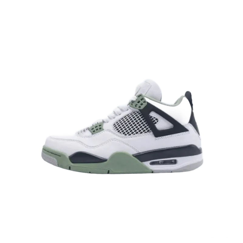 Air Jordan 4 Retro 'Green Glow' Leather Basketball Shoes