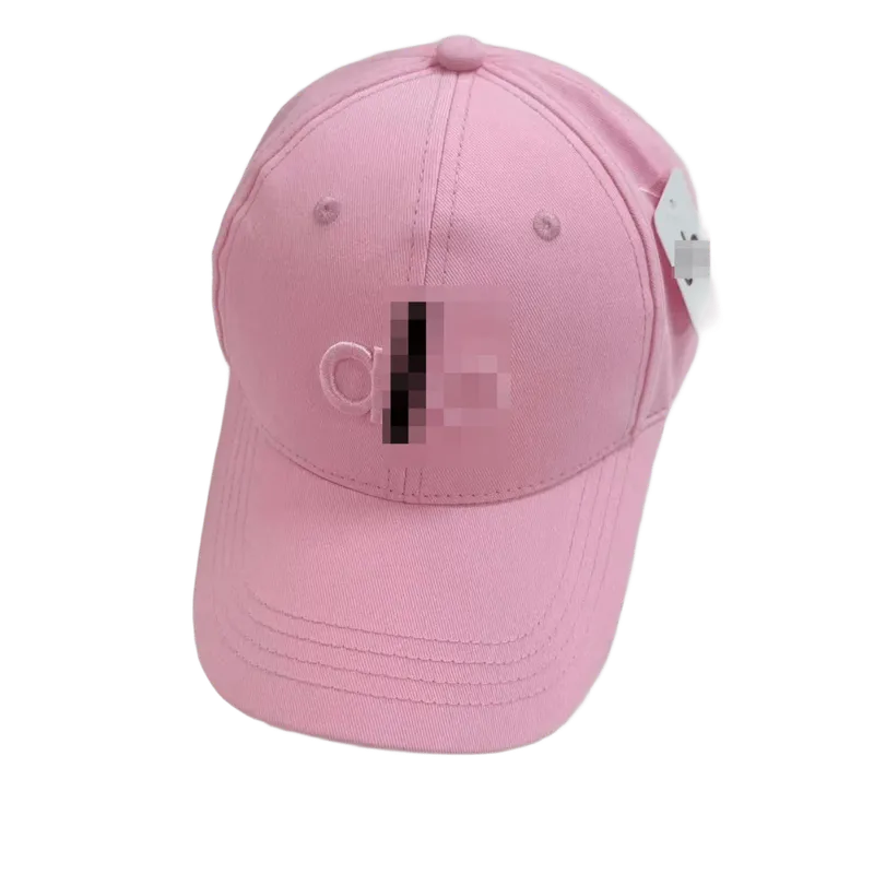 ALO Pink Cotton Baseball Cap: Unisex Sun Hat, Fashion Logo Embroidery