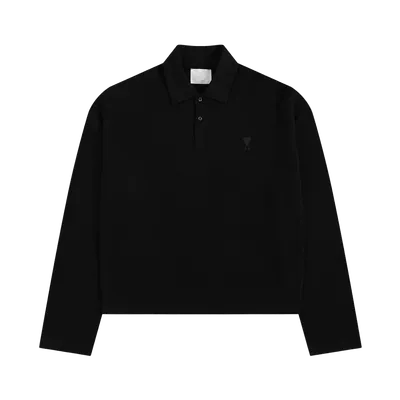 Amiclams Black Long Sleeve Polo Shirt - Breathable Unisex Top