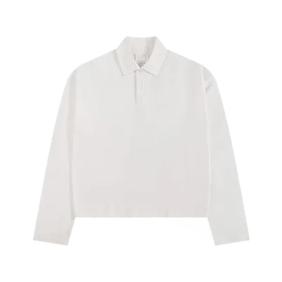 Amiclams Unisex White Long Sleeve Polo Shirt - Premium Cotton
