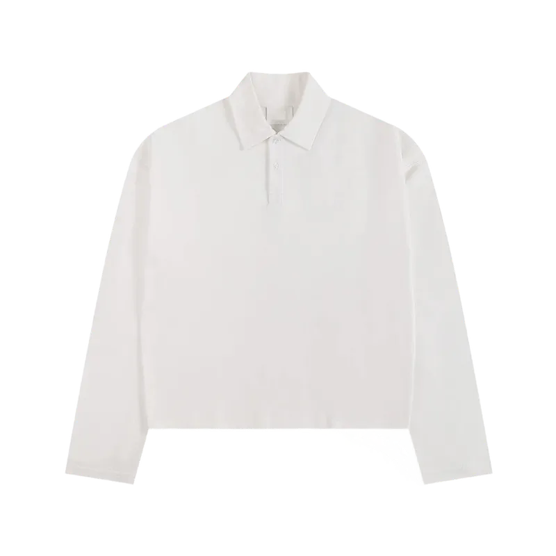 Amiclams Unisex White Long Sleeve Polo Shirt - Premium Cotton