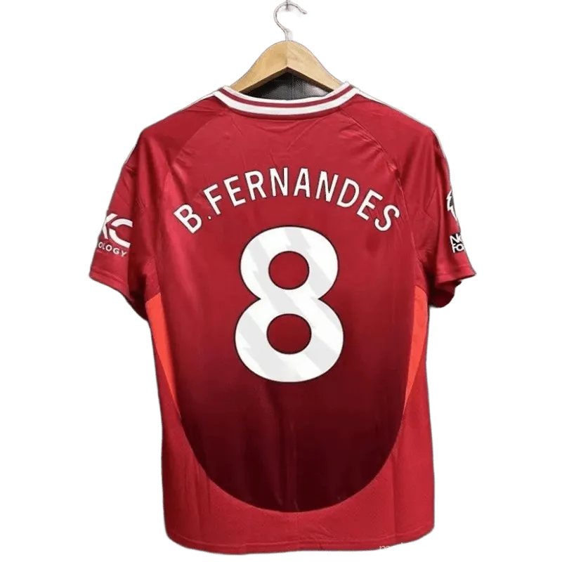B.FERNANDES Red #8 Soccer Jersey - Men's Breathable Football Shirt
