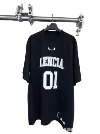 Balenciaga 01 Black Cotton Unisex T-Shirt Streetwear