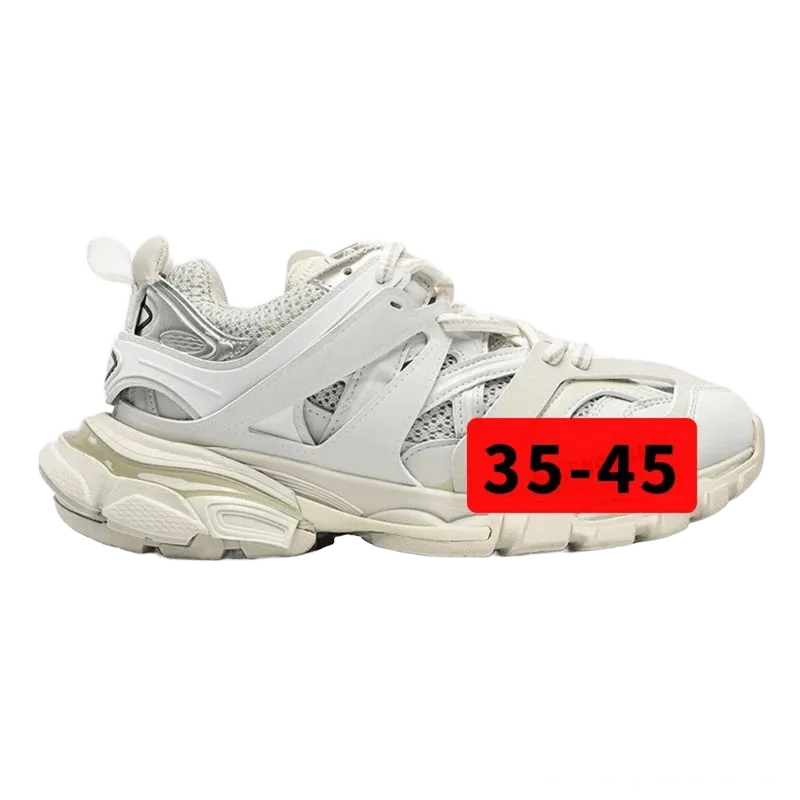 Balenciaga Beige Chunky Sneakers: Mesh & Leather Unisex