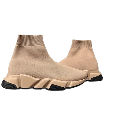 Balenciaga Beige Knit Sock Sneaker - Unisex Avant-Garde Shoes