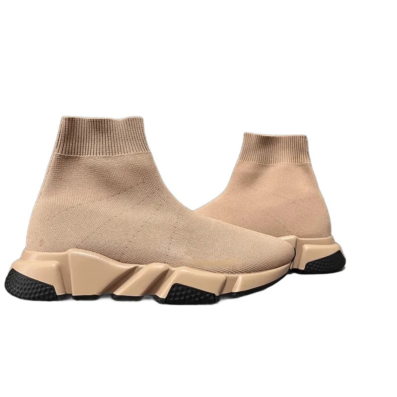 Balenciaga Beige Knit Sock Sneaker - Unisex Avant-Garde Shoes