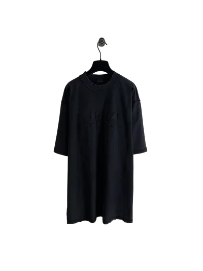 Balenciaga Black Cotton Logo Tee | Unisex Essential T-Shirt