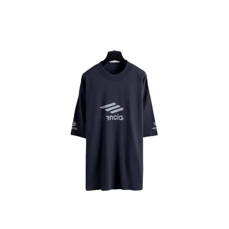 Balenciaga Black Cotton Logo T-Shirt Unisex Streetwear