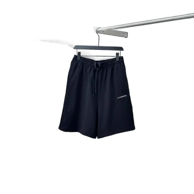 Balenciaga Black Cotton Logo Shorts - Unisex Streetwear