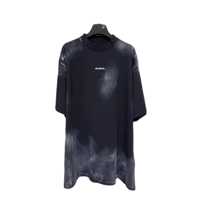 Balenciaga Black Gradient Logo Cotton Unisex T-Shirt