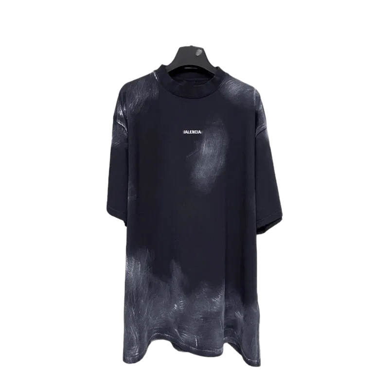 Balenciaga Black Gradient Logo Cotton Unisex T-Shirt