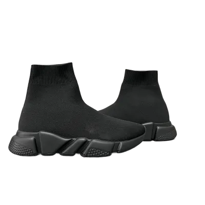 Balenciaga Black Knit Sock Sneakers with Chunky Sole