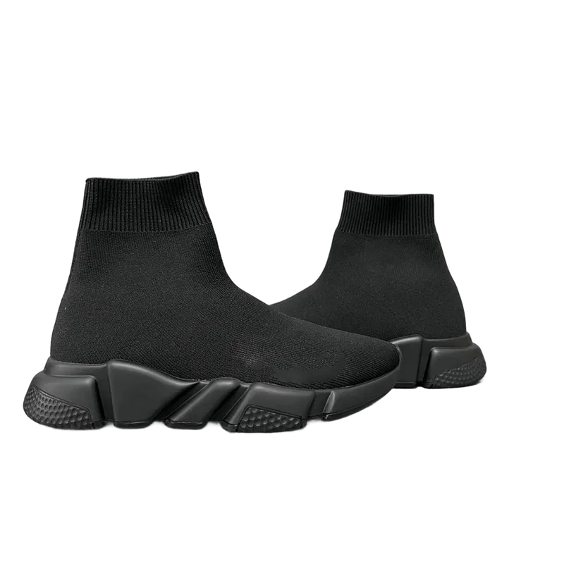 Balenciaga Black Knit Sock Sneakers with Chunky Sole