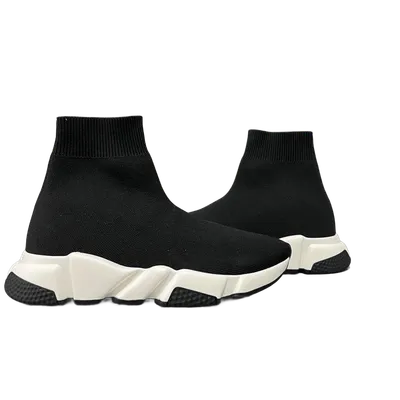 Balenciaga Black Knit Sock Sneakers: Unisex Street Style Shoes
