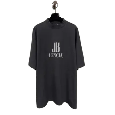 Balenciaga Black Logo Cotton Unisex T-Shirt