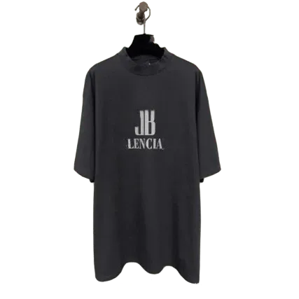 Balenciaga Black Logo Cotton Unisex T-Shirt