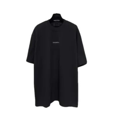 Balenciaga Black Logo Cotton Unisex T-Shirt