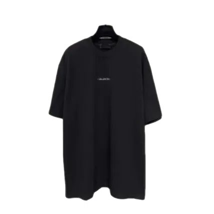 Balenciaga Black Logo Cotton Unisex T-Shirt
