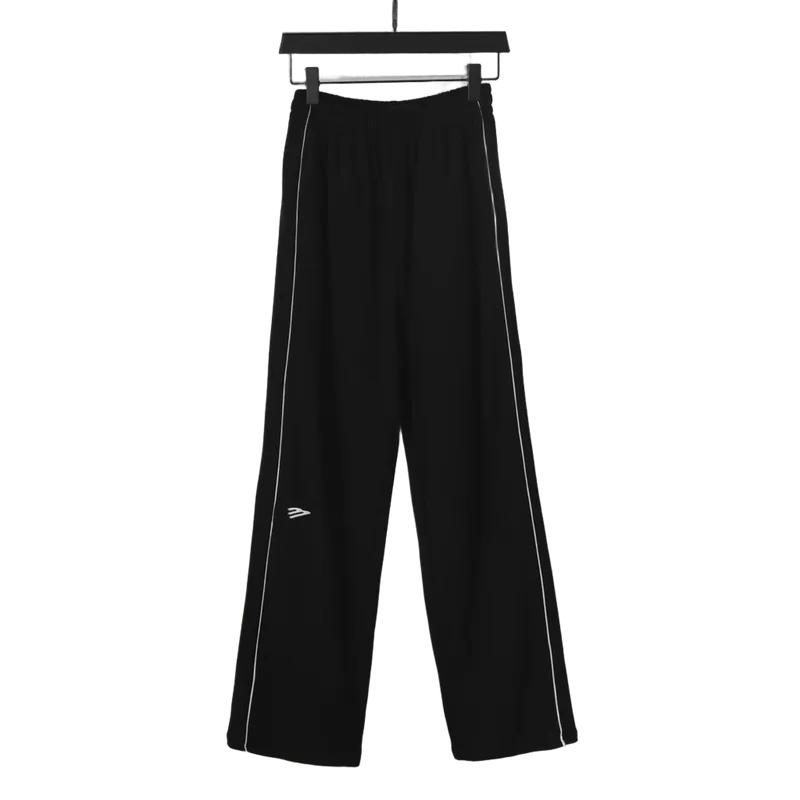 Balenciaga Black Unisex Casual Pants with White Stripe