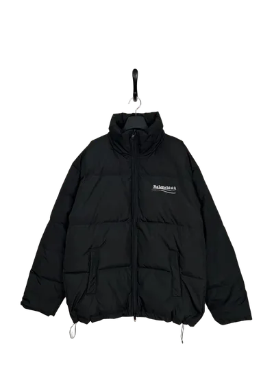 Balenciaga Black Quilted Down Jacket: Unisex Winter Coat