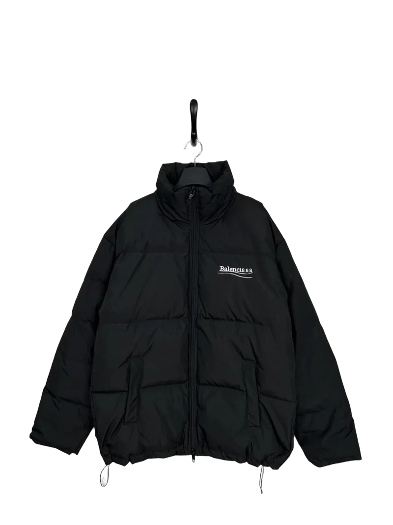 Balenciaga Black Quilted Down Jacket: Unisex Winter Coat