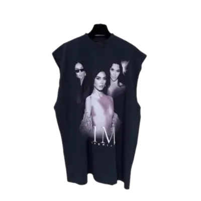 Balenciaga Black Sleeveless Tee: Unisex Streetwear