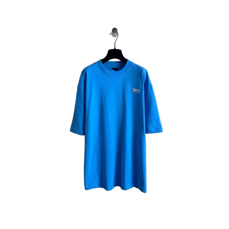 Balenciaga Unisex Blue Cotton Crewneck T-Shirt