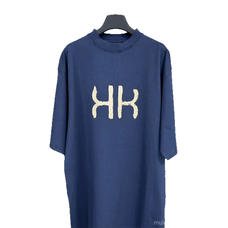 Balenciaga Blue Cotton Unisex T-Shirt Graphic Casual