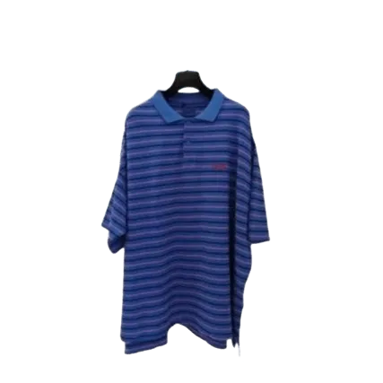 Balenciaga Blue Purple Striped Polo Shirt - Unisex & Comfort