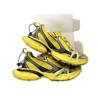 Balenciaga Bright Yellow Mesh Sneakers: Unisex Avant-Garde Walking Shoes