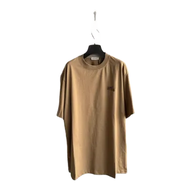 Balenciaga Camel Cotton Unisex Logo T-Shirt