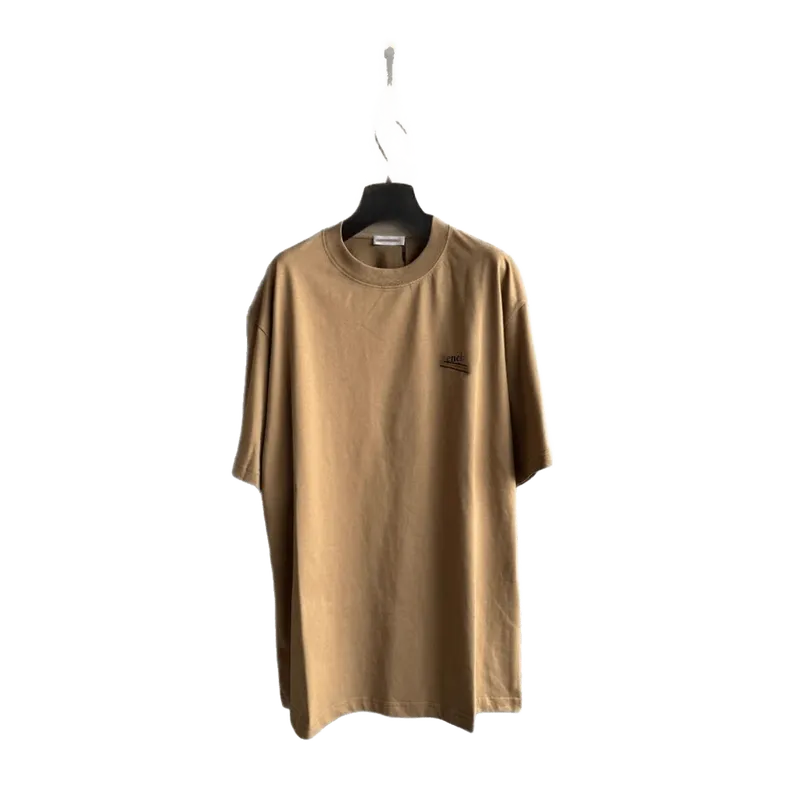 Balenciaga Camel Cotton Unisex Logo T-Shirt