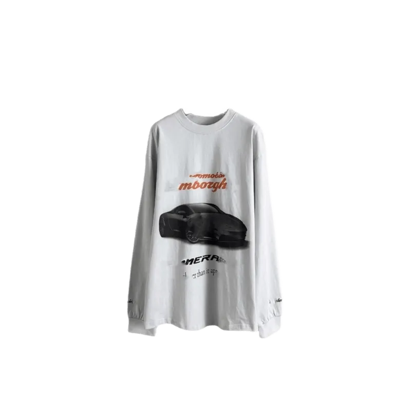 Balenciaga Car Graphic Grey Cotton Unisex T-Shirt