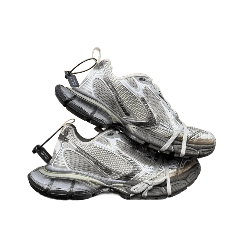 Balenciaga Chunky Retro Silver Gray Mesh Unisex Sneakers