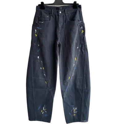 Balenciaga Deep Blue Splatter Unisex Denim Jeans