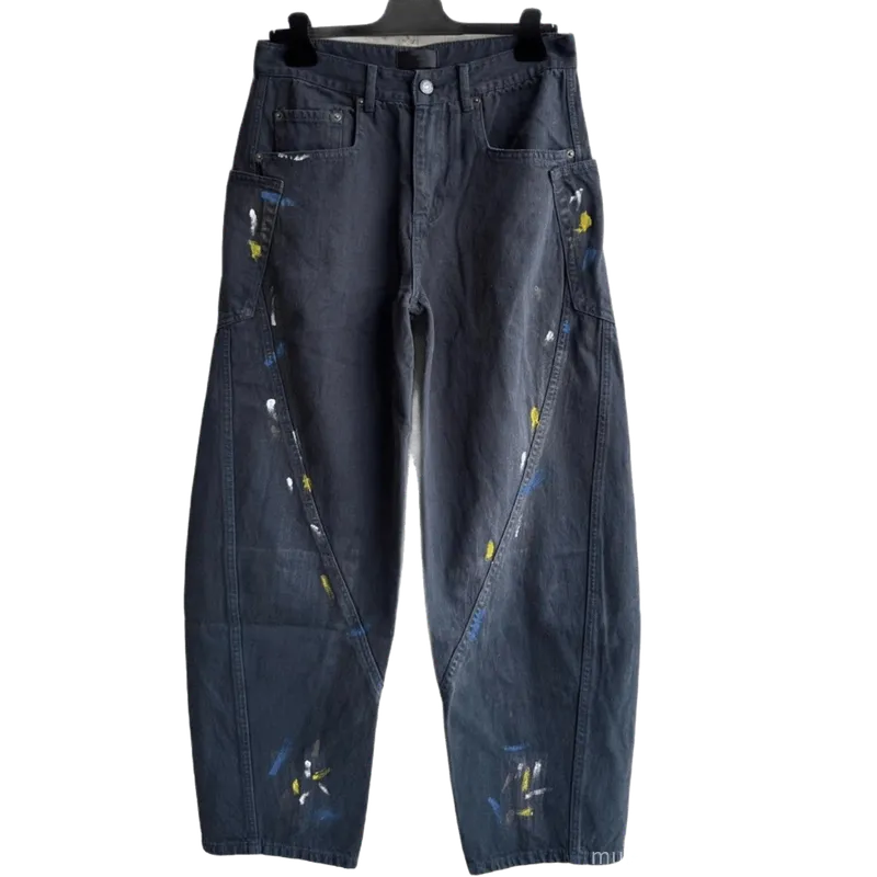Balenciaga Deep Blue Splatter Unisex Denim Jeans
