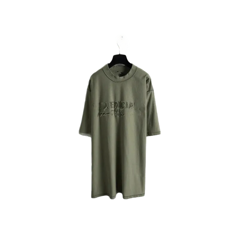 Balenciaga Embroidered Logo Cotton T-Shirt Unisex Streetwear