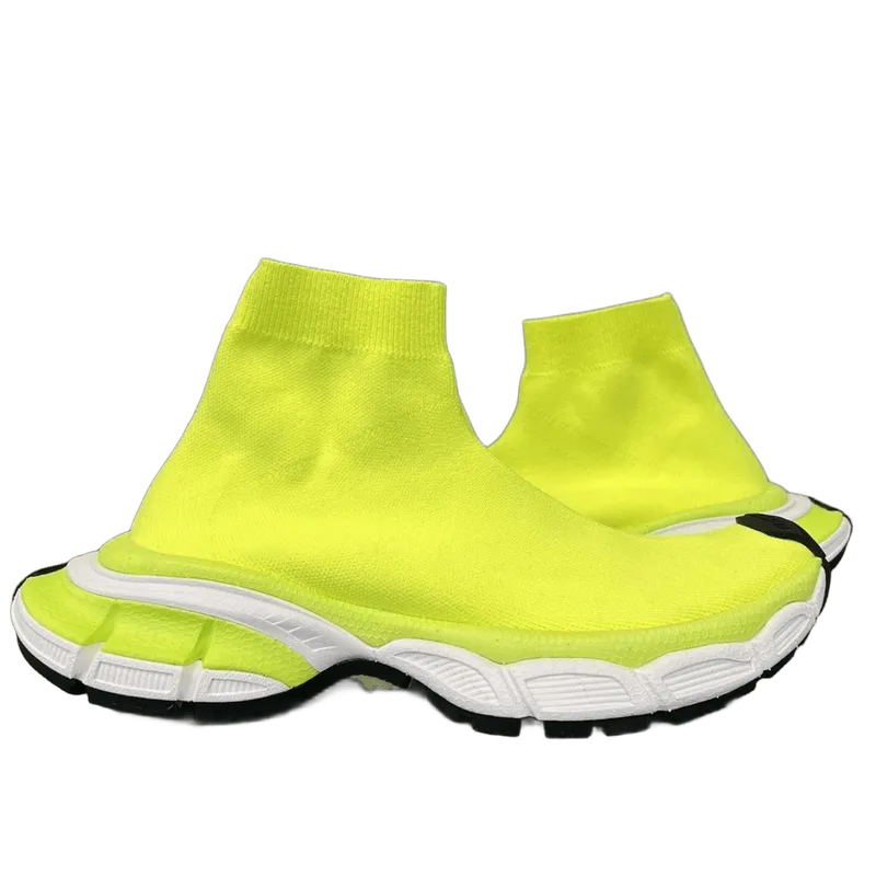 Balenciaga Fluorescent Yellow Knit Sock Sneakers - Unisex