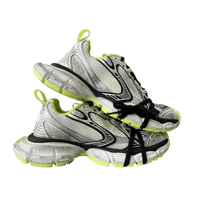 Balenciaga Grey White Fluorescent Green Mesh Sneakers