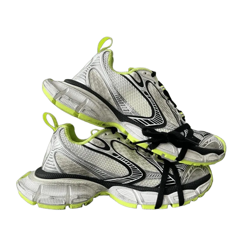 Balenciaga Grey White Fluorescent Green Mesh Sneakers