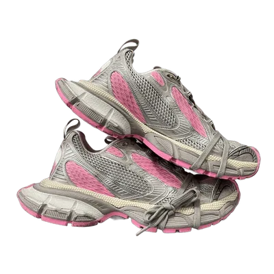 Balenciaga Grey Pink Chunky Sneakers, Mesh Leather Unisex