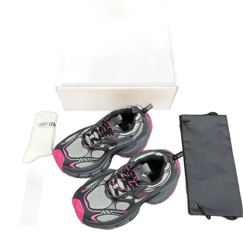 Balenciaga Grey Pink Retro Chunky Sneakers Unisex