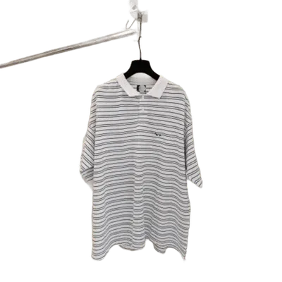 Balenciaga Grey White Stripe Cotton Unisex T-Shirt