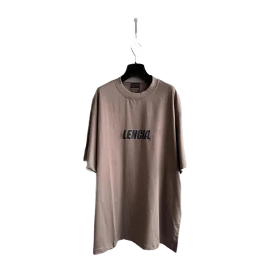 Balenciaga Khaki Cotton Unisex Streetwear T-Shirt