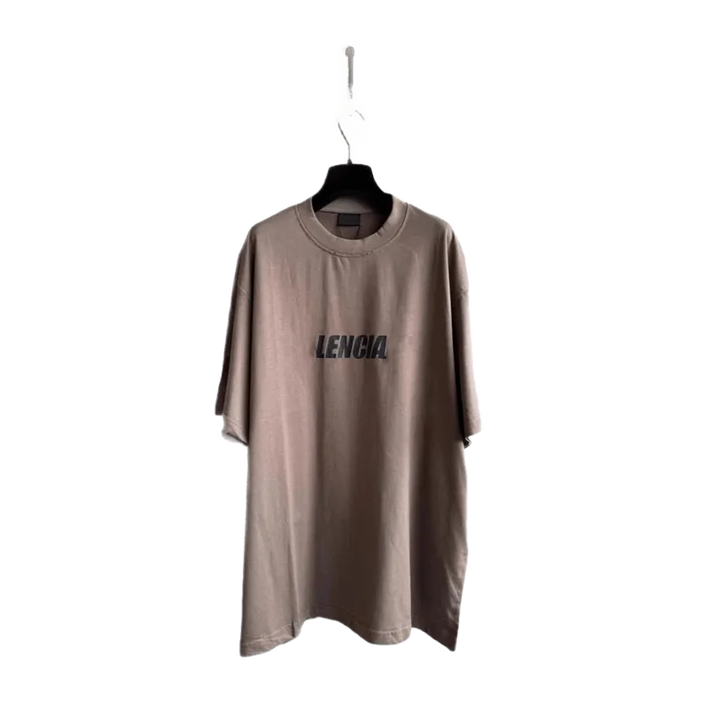 Balenciaga Khaki Cotton Unisex Streetwear T-Shirt