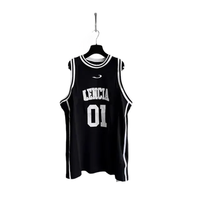 Balenciaga Black LENCI A 01 Basketball Vest, Unisex Streetwear
