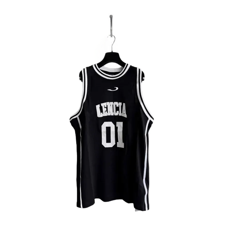 Balenciaga Black LENCI A 01 Basketball Vest, Unisex Streetwear