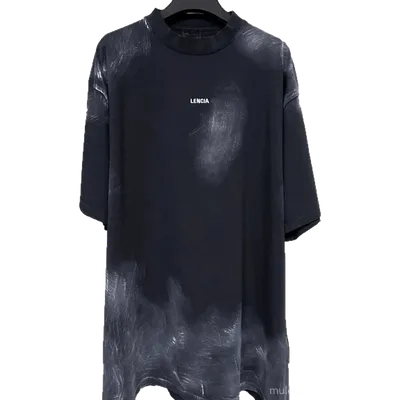 Balenciaga LENCIA Vintage Wash Black Unisex T-Shirt