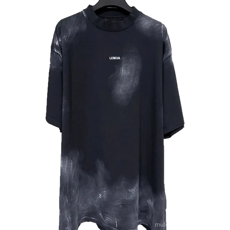 Balenciaga LENCIA Vintage Wash Black Unisex T-Shirt